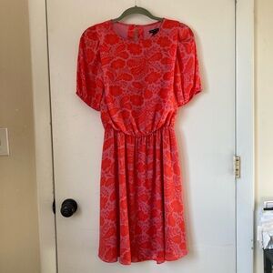 Ann Taylor Floral Flare Dress in Chateau Rose size XXS regular
